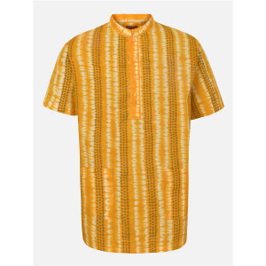 Yellow Tie-Dyed and Printed Cotton Fatua