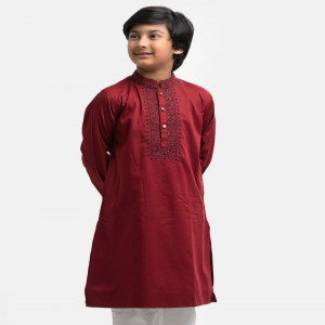 Red Cotton Kids Panjabi