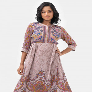 Brown Georgette A-line Tunic