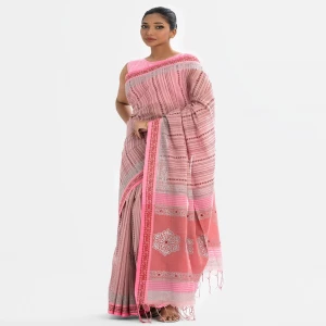 Pink Cotton Saree