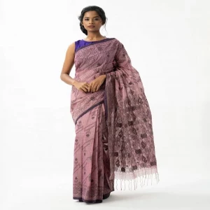 Purple Cotton Saree