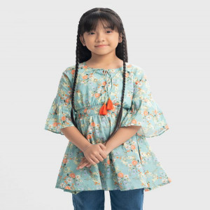 Green Cotton A-line Tunic
