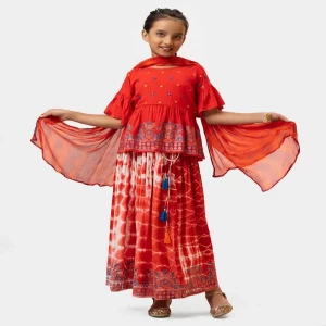Red Viscose Ghagra Choli Set