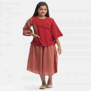 Red Cotton Woven Set