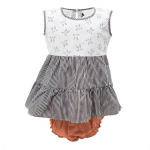 Check Cotton Newborn Frock