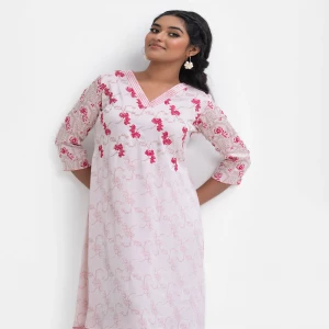 Pink Georgette A-line Kameez