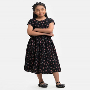 Black Georgette Woven Set