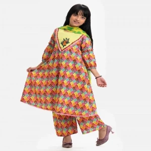 Printed Cotton Kids Salwar Kameez