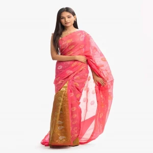Pink Half-silk Saree