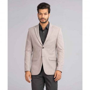 Grey Fitted Business Formal Blazer