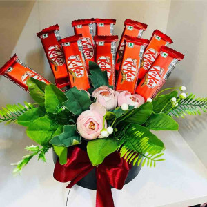 Kit Kat with artificial flower