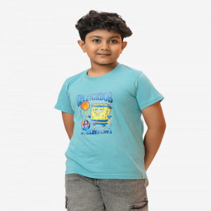 Sky Blue Cotton Short Sleeve T-shirt