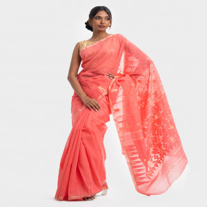 Pink Half-silk Saree