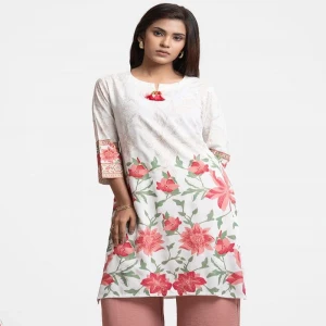 White Viscose A-line Kameez