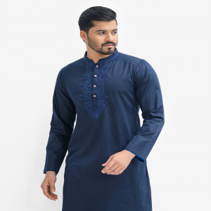Navy Blue Premium Cotton Panjabi