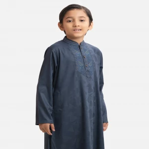 Blue Bamboo Jacquard Panjabi