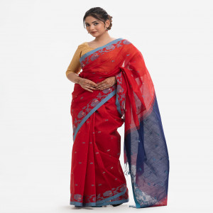 Red Half-silk Saree