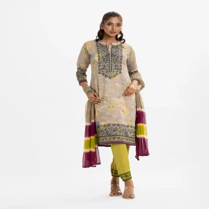 Beige Jacquard Straight Salwar Kameez
