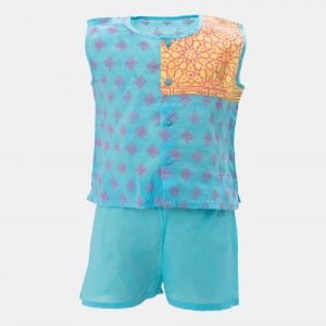 Blue Cotton New Born Nima-Set