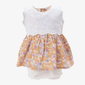 White Cotton Newborn Frock