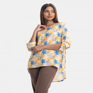 Yellow Rayon-blend Top