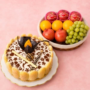 beautiful-rose-bouquet-with-chocolate-cake-1