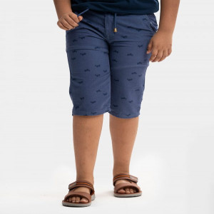Blue Twill Three Quarter Pants