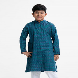 Blue Cotton Panjabi