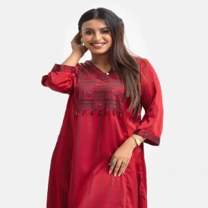 Maroon Georgette A-line Tunic