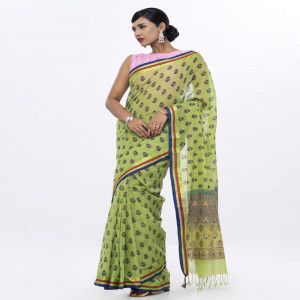 Green Cotton Saree