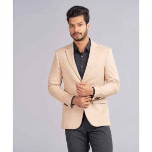 Brown Fitted Business Formal Blazer