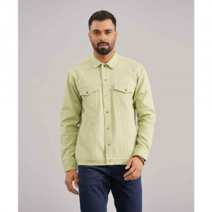 Green Fitted Casual Jacket