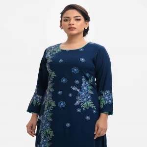 Navy Blue Viscose A-line Tunic
