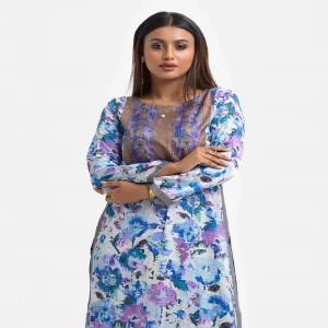 Purple Satin Straight Kameez