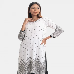 White Viscose A-line Kameez