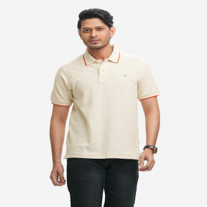 Off-white Cotton Pique Polo