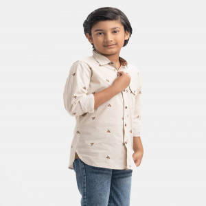 Light Brown Long Sleeve Casual Shirt