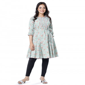 Mint Green Georgette A-line Tunic