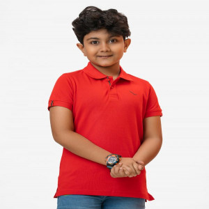 Red Pique Short Sleeve Polo