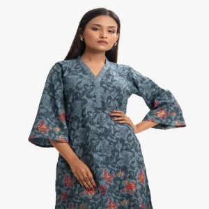 Blue Georgette A-line Kameez