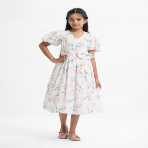 White Georgette Fairy Tale Princess Frock
