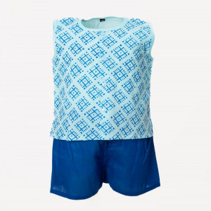 Blue Cotton Nima Pant Set