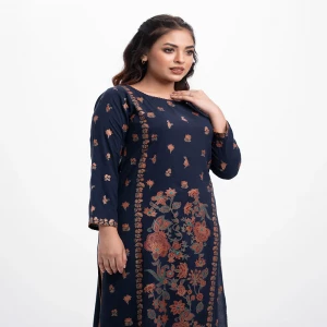 Blue Viscose Straight Kameez
