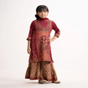 Red Georgette Kids Exclusive Salwar Kameez