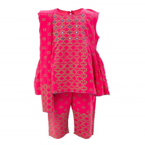 Pink Viscose Newborn Salwar Kameez