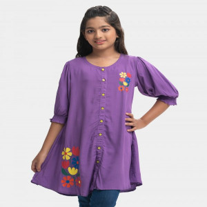 Purple Viscose A-line Tunic