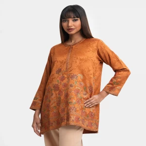 Brown Jacquard Tunic