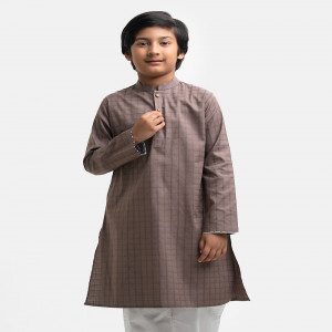Gray Cotton Jacquard Panjabi