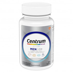 Centrum Silver Multivitamin for Men 50 Plus, Multimineral Supplement, Vitamin D3, B-Vitamins and Zinc, Gluten Free, Non-GMO Ingredients, Supports Memory and Cognition in Older Adults - 100 Ct