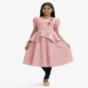 Pink Georgette A-line Frock